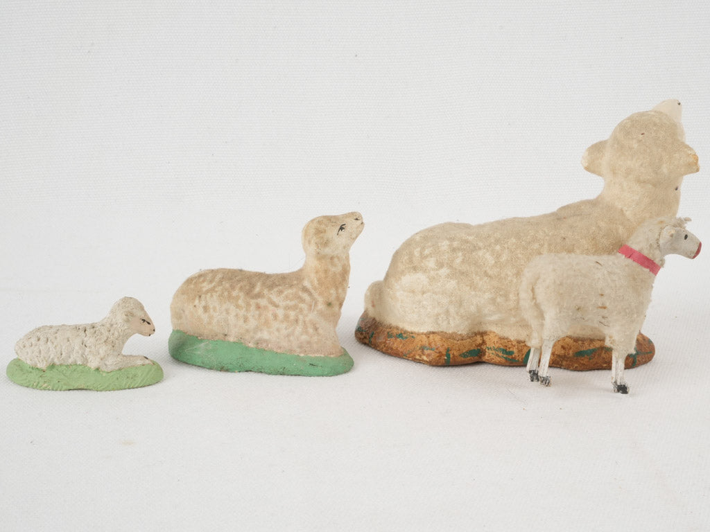 Traditional plaster creche sheep collectibles