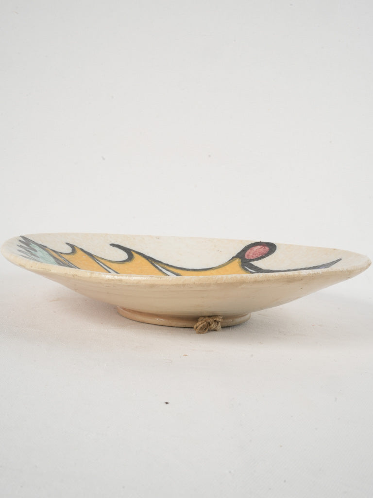 Vibrant Hand-Painted Ceramic Bowl w/ Fish - 12½"