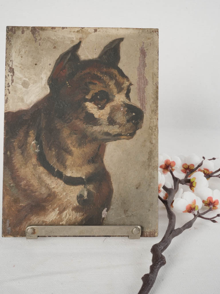 19th-Century French Oil Portrait of a Chihuahua 8¼" x 6¼"