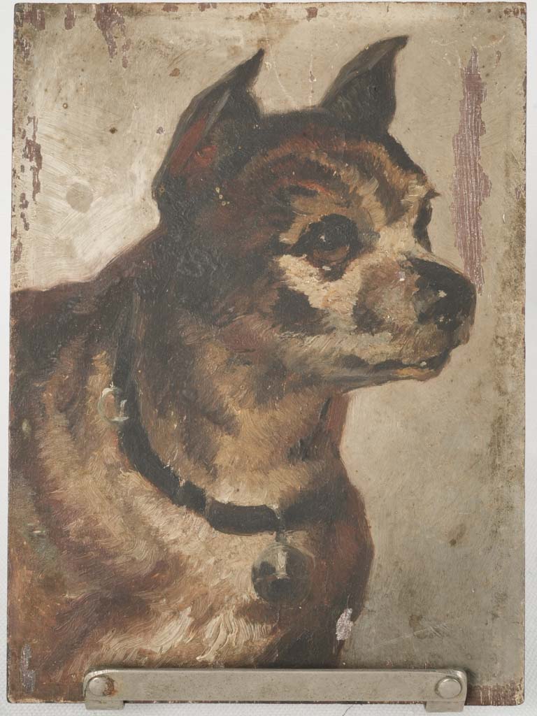 19th-Century French Oil Portrait of a Chihuahua 8¼" x 6¼"