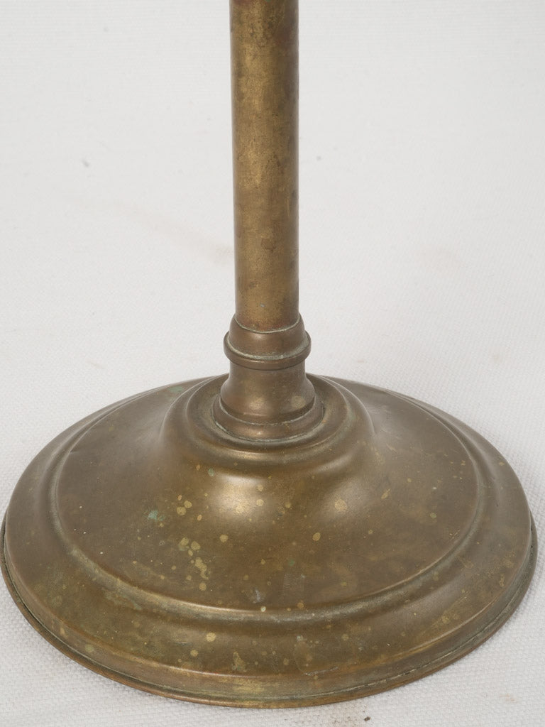 Early 20th-Century Parisian Glass Counter Sign on Brass Stand 17¼"