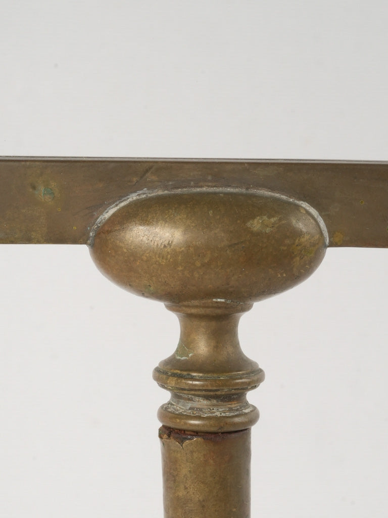 Early 20th-Century Parisian Glass Counter Sign on Brass Stand 17¼"