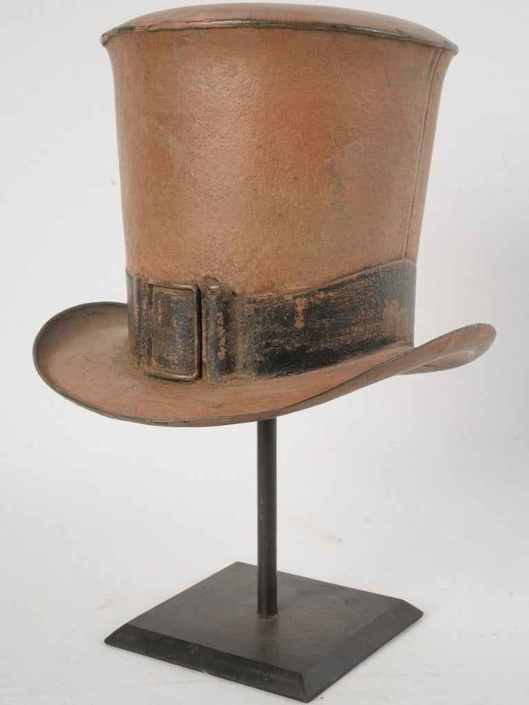 Mid-19th-Century French Zinc Top Hat Shop Sign 15"