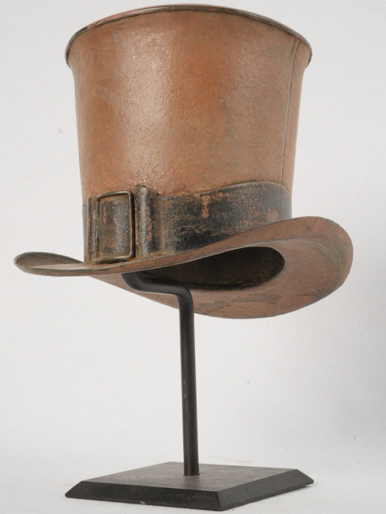 Mid-19th-Century French Zinc Top Hat Shop Sign 15"