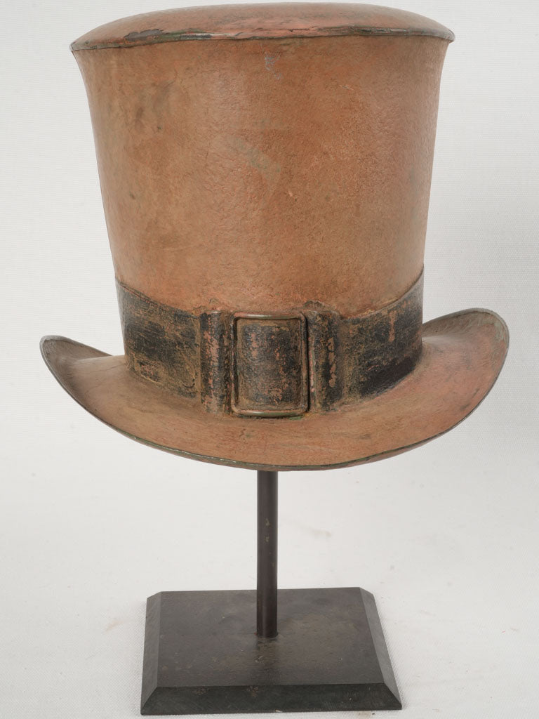 Mid-19th-Century French Zinc Top Hat Shop Sign 15"