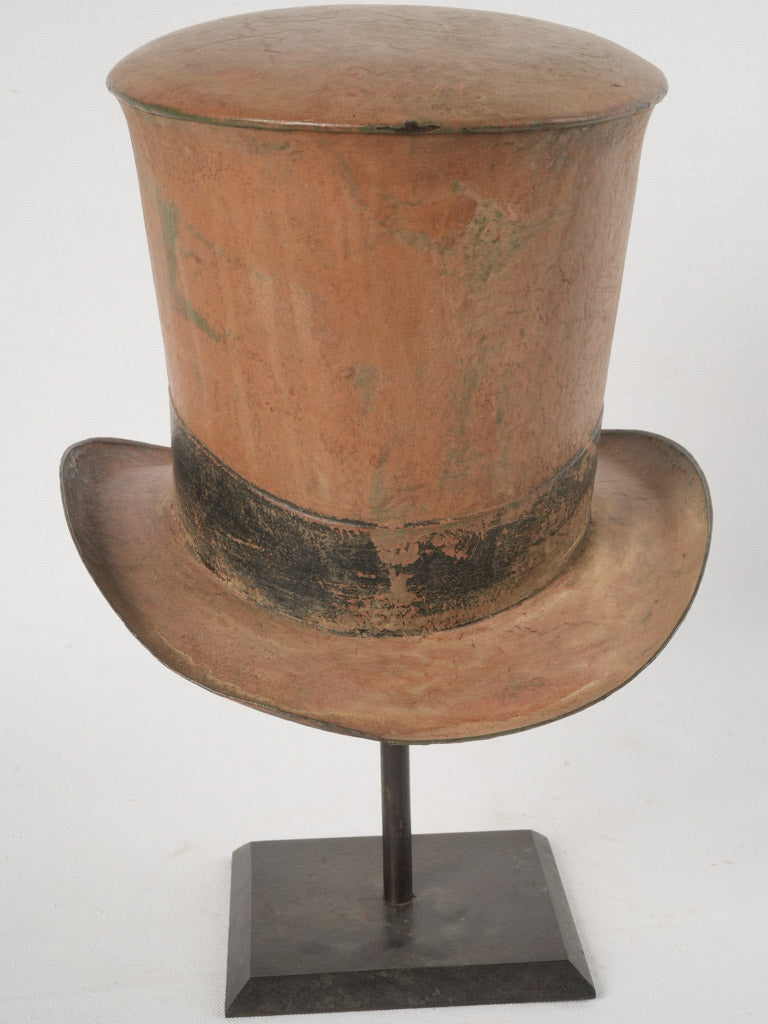 Mid-19th-Century French Zinc Top Hat Shop Sign 15"