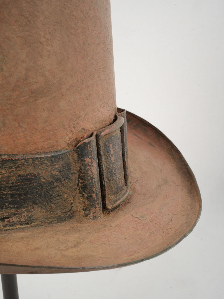 Mid-19th-Century French Zinc Top Hat Shop Sign 15"