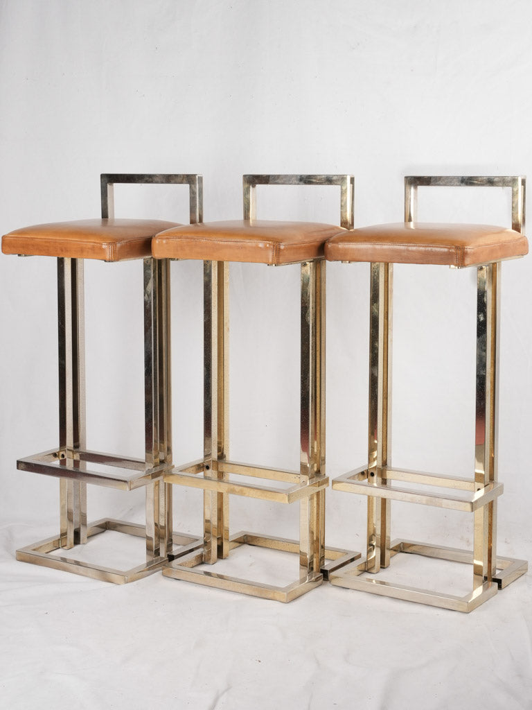 3 Maison Jansen barstools - 1970s - 37½"