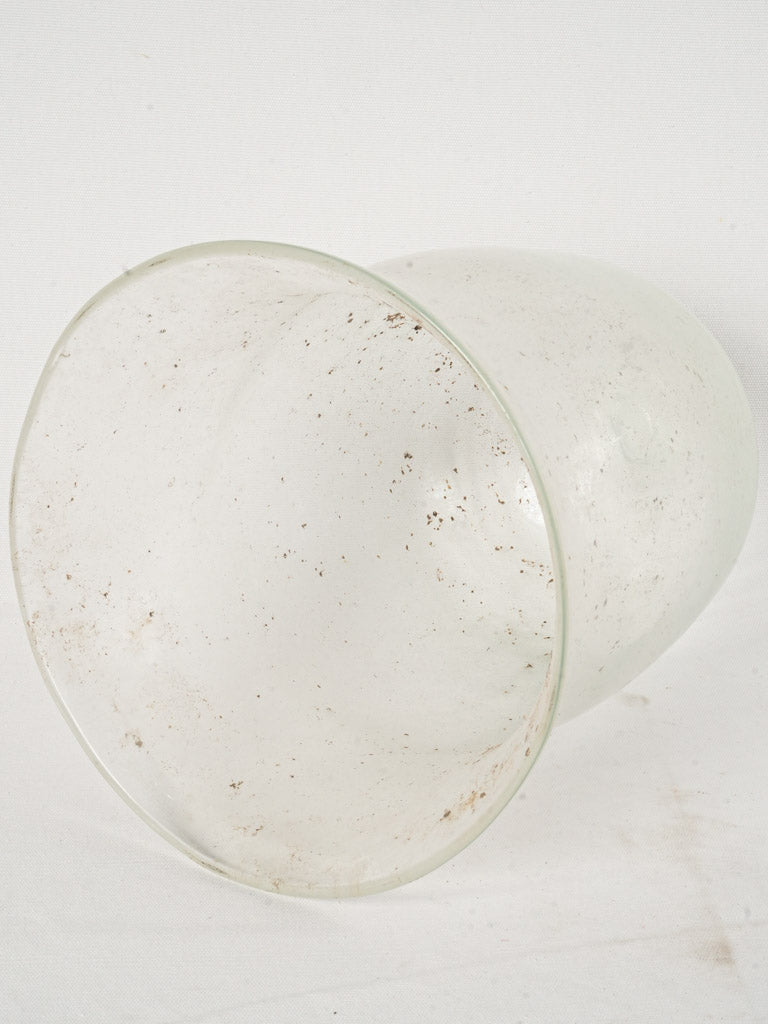 Rare Large 19th-Century French Blown Glass Melon Cloche 17¾"