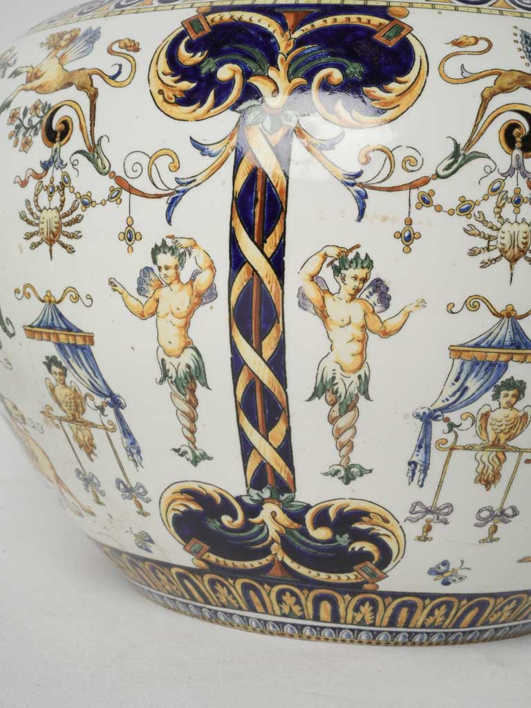 High-quality antique Gien pottery jardinière