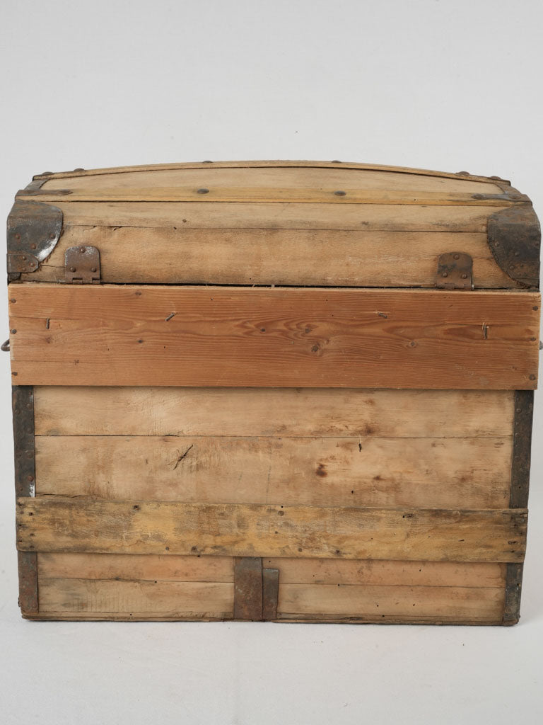 Vintage, rustic wooden storage trunk