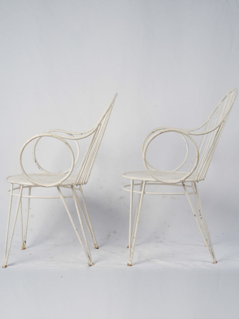 Scrolled vintage French garden chairs