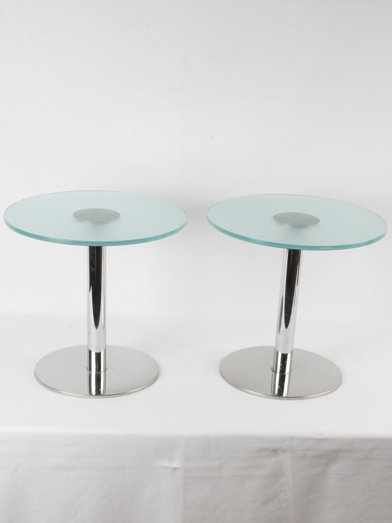 Retro Chrome Column Base Nightstands