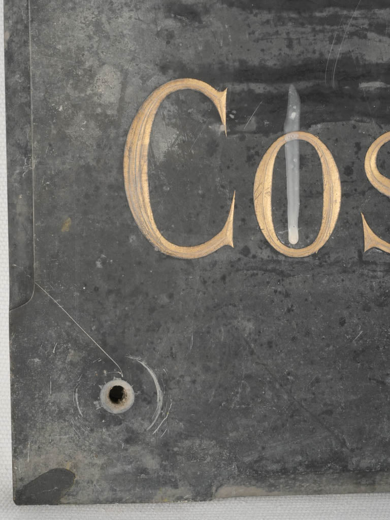 19th-Century Black Marble Sign with Gilded Lettering from Hotel Astoria 27½" x 19¾"