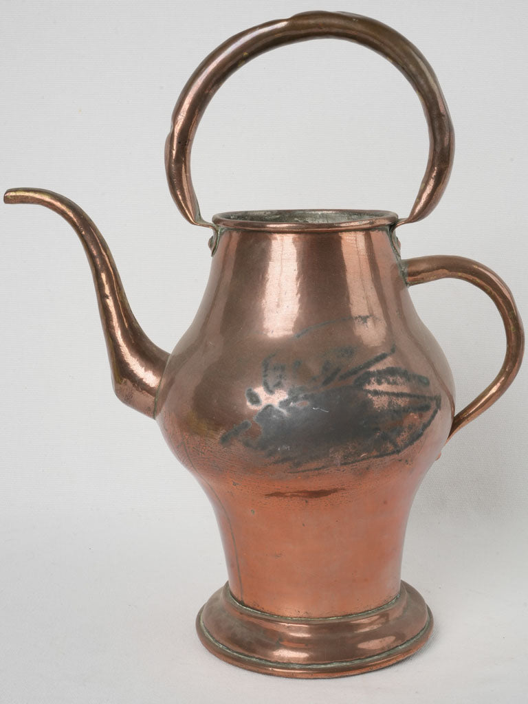 Timeless French polished copper teapot