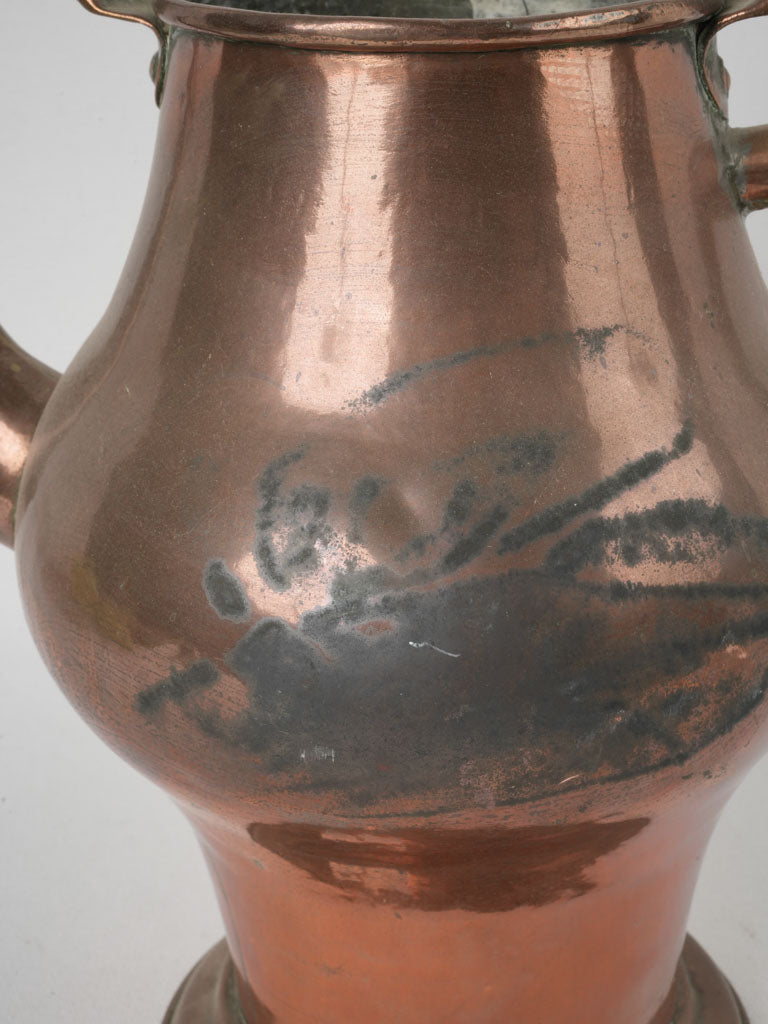 Elegant 19th-century copper teapot display