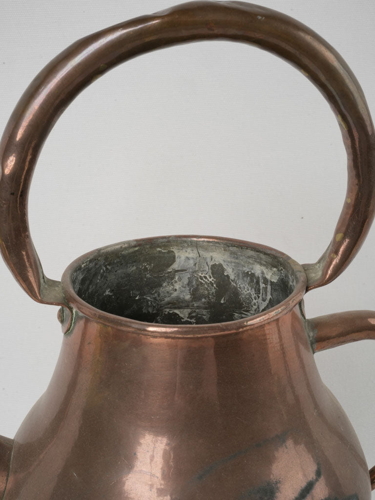 Authentic patina French copper teapot