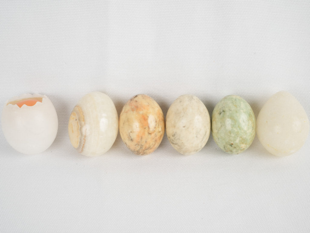 Elegant weighted alabaster egg ornaments