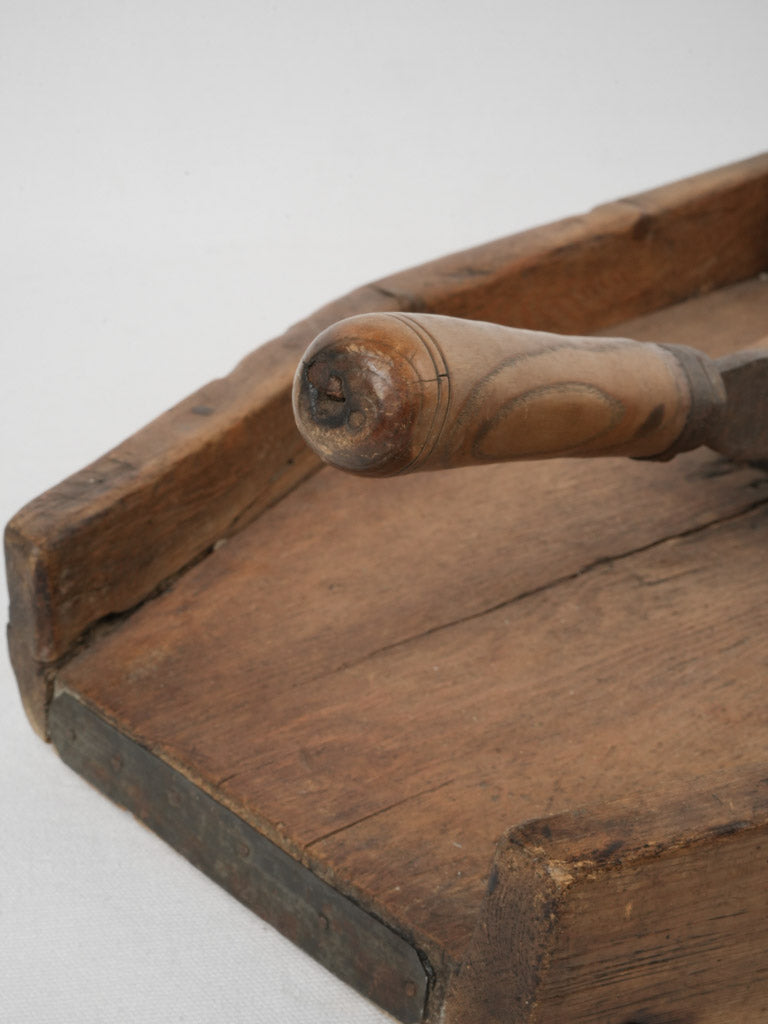 Vintage wooden baguette slicer knife