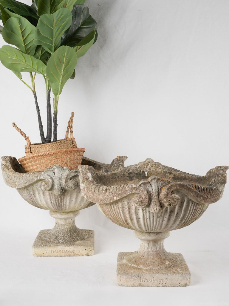 Pair of 1940s cup shaped planters 13½"