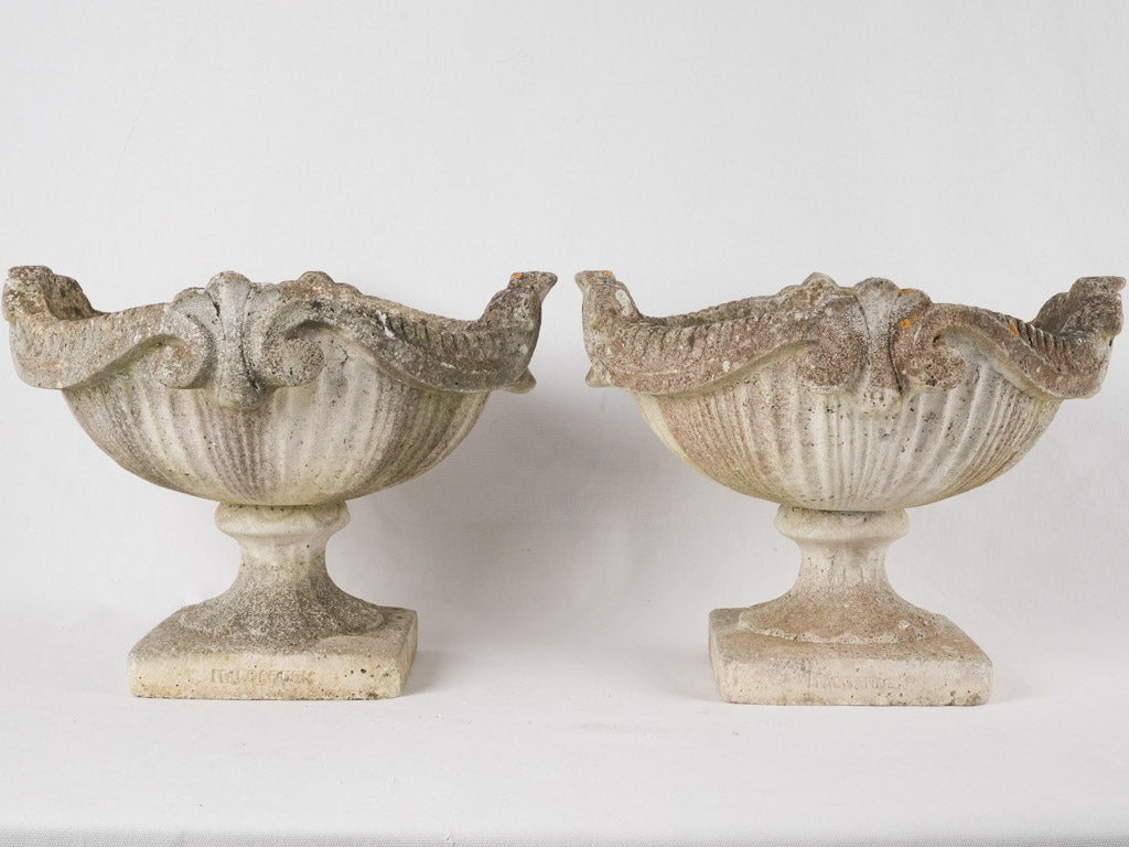 Pair of 1940s cup shaped planters 13½"