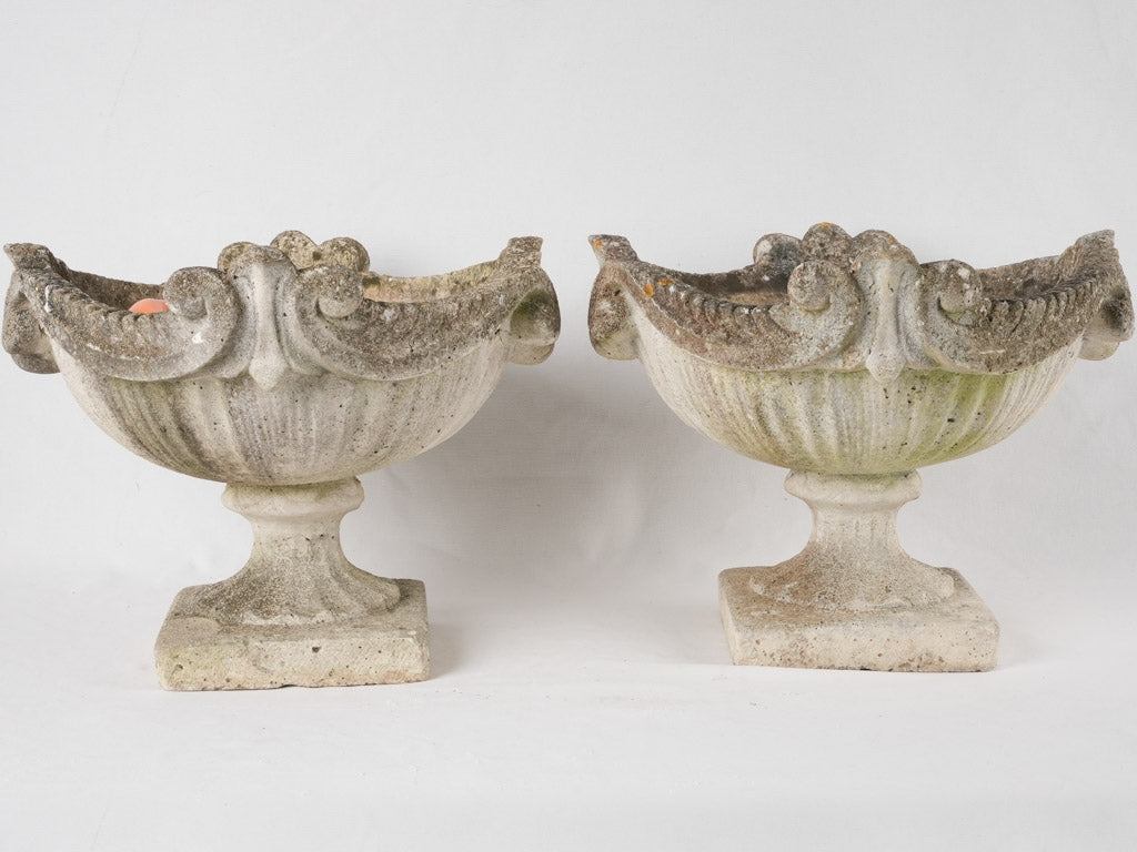 Pair of 1940s cup shaped planters 13½"