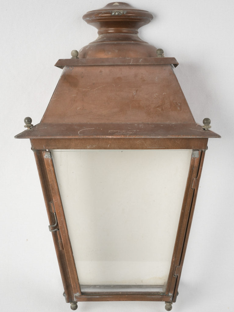 Rustic 1920s copper porch lantern