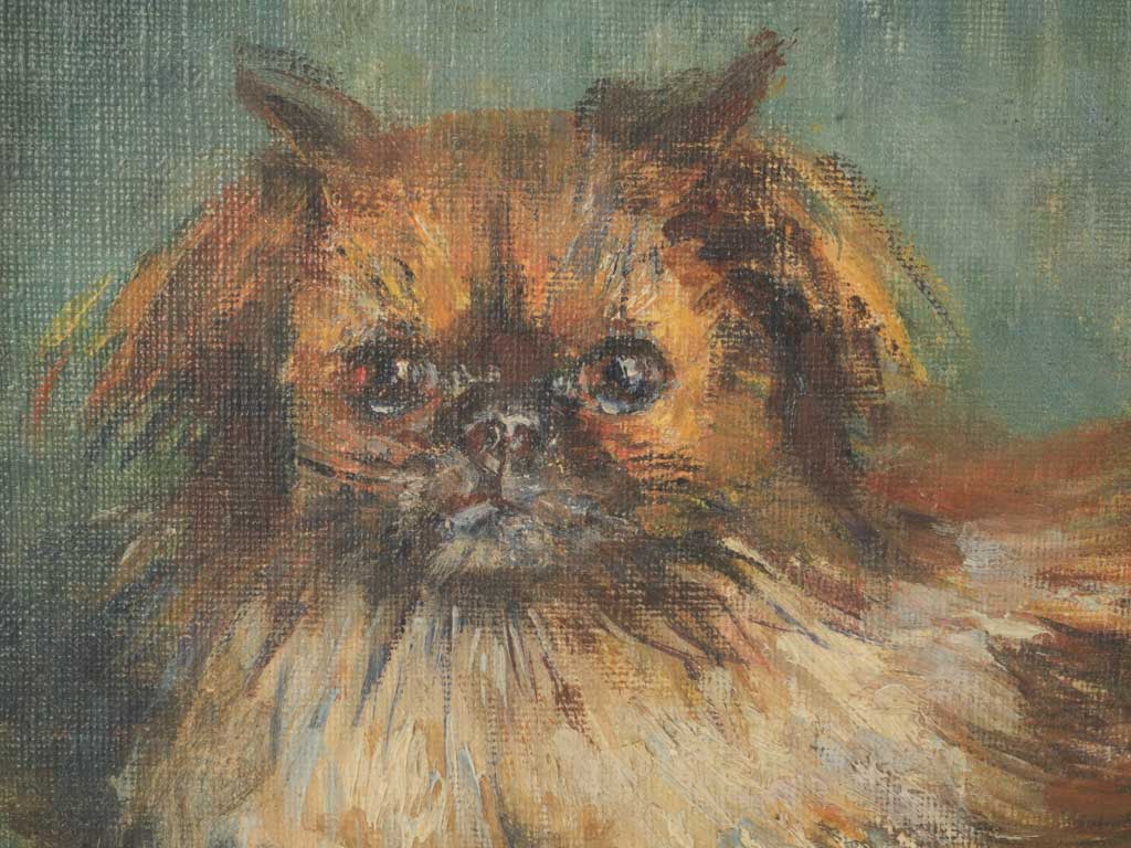 Oil Portrait of a Pekingese dog dated 1938 - 7½" x 9½"