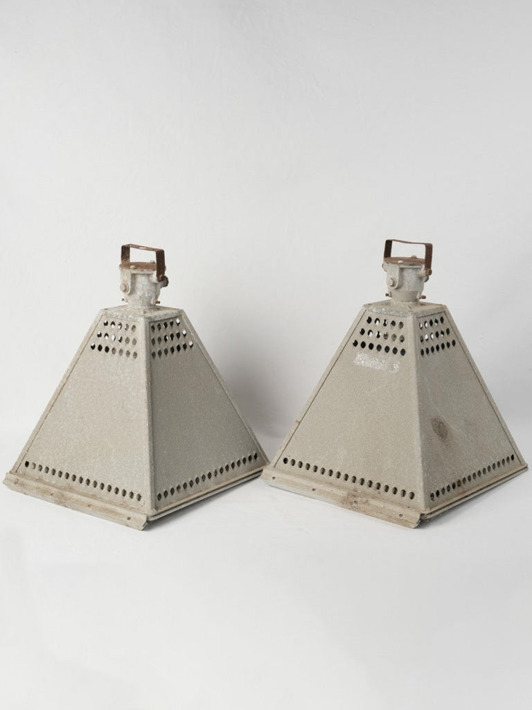 Vintage industrial pyramid pendant lights