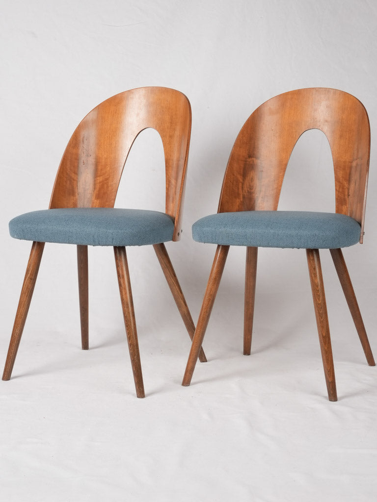 Mid-century upholstered dining chair set