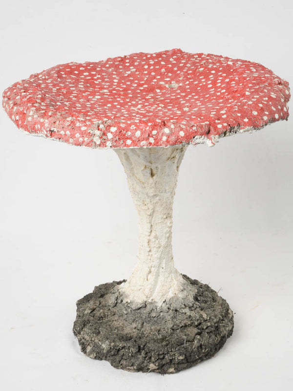 Whimsical vintage French cement garden toadstool