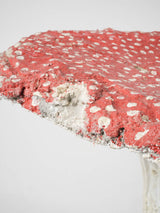 Vintage French garden mushroom with striking red cap