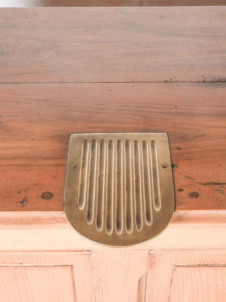 Time-worn polished service counter