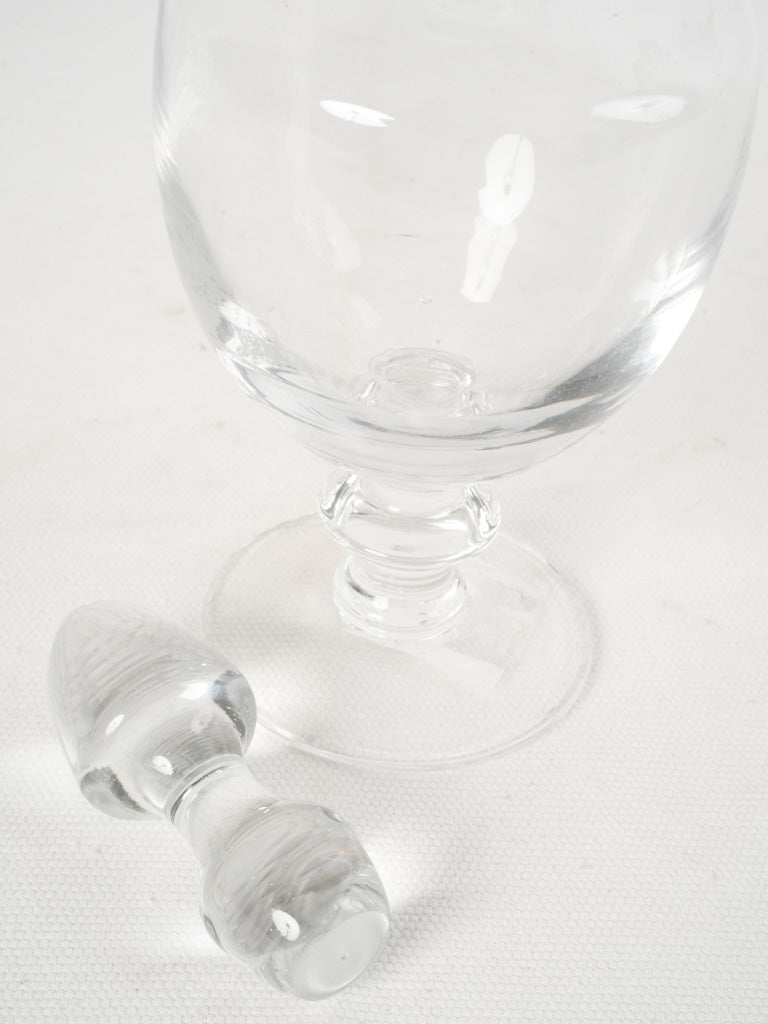 Small Early 20th-Century French Glass Decanter w/ Pretty Etched Décor - 9½"