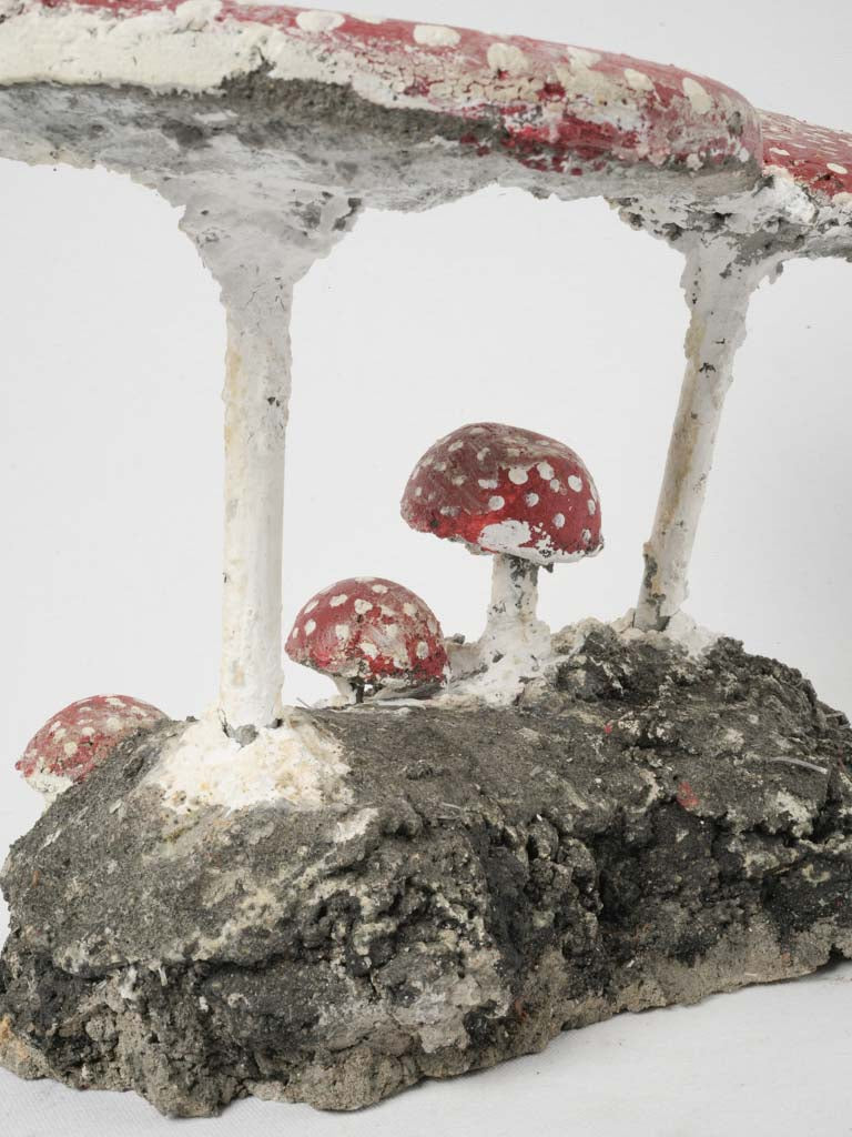 Vintage Toadstool Cement Garden Accent