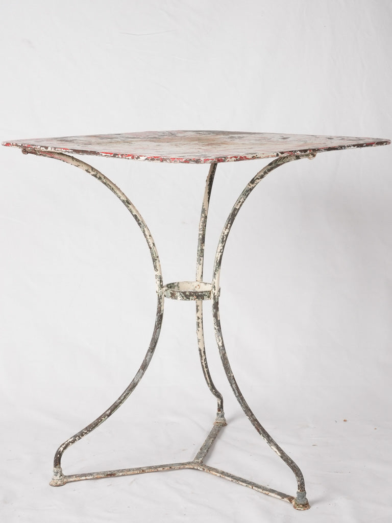 Antique French metal garden table - square