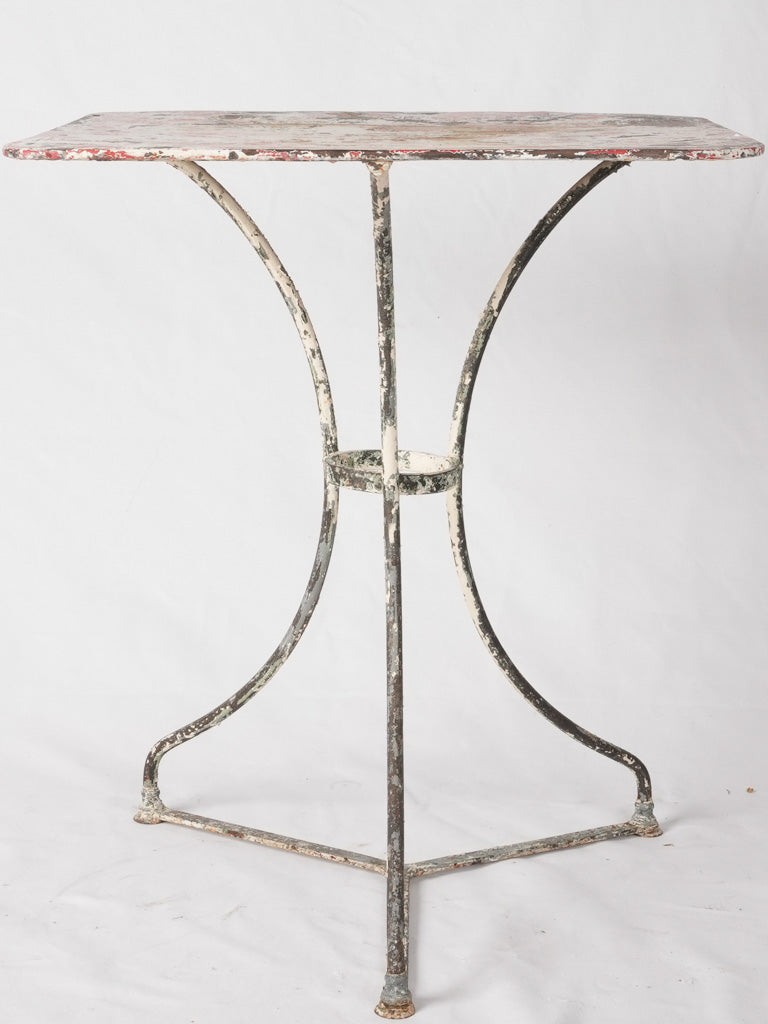 Antique French metal garden table - square