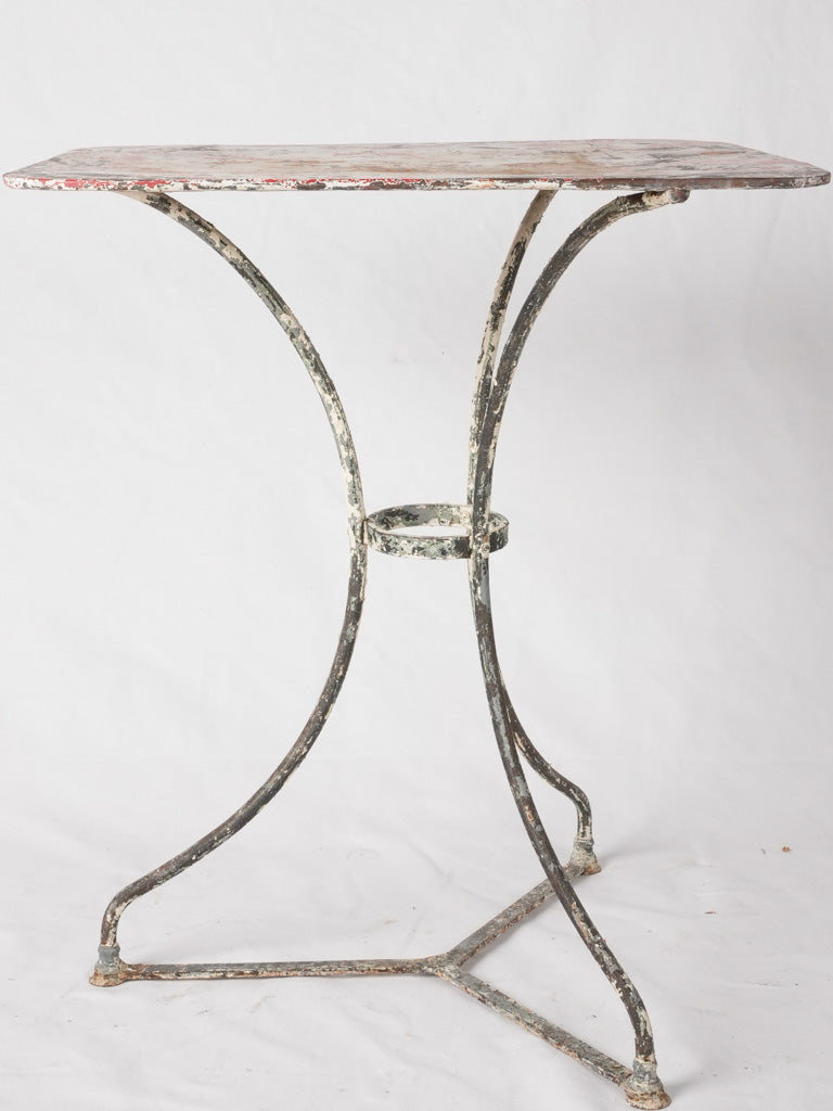 Antique French metal garden table - square