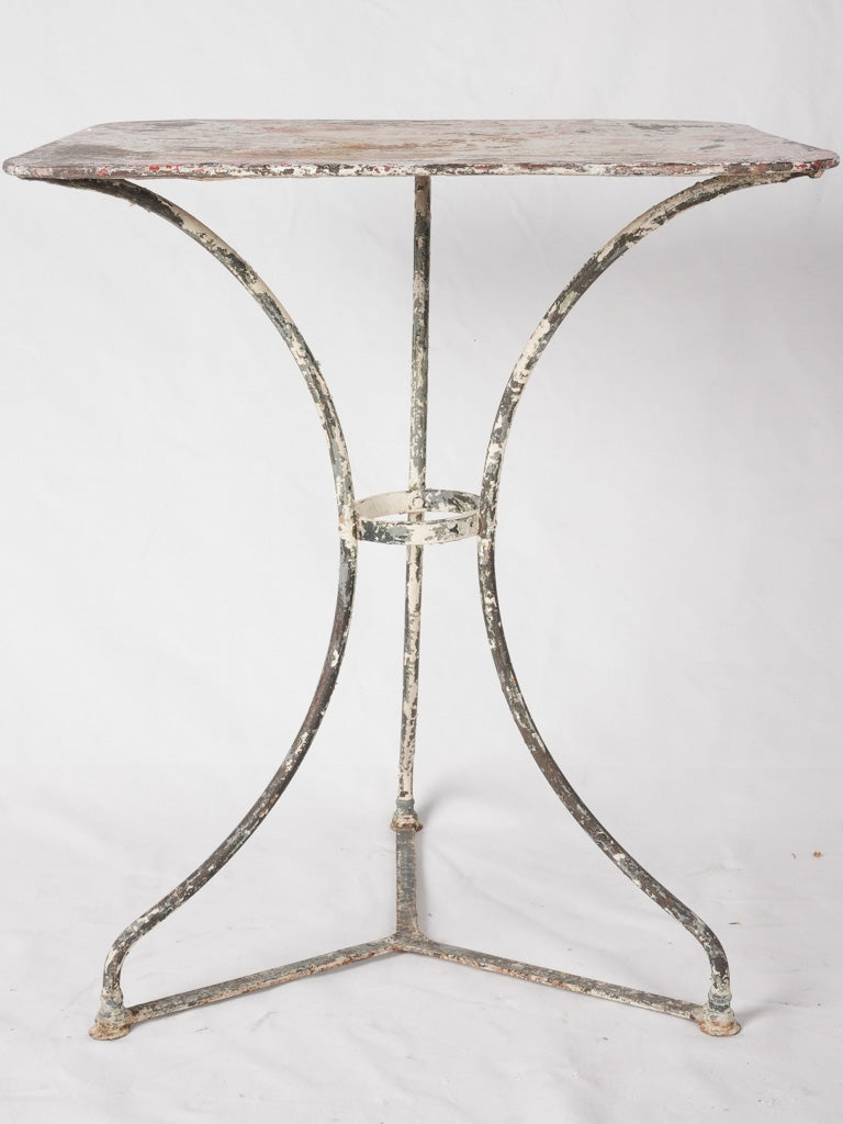 Antique French metal garden table - square