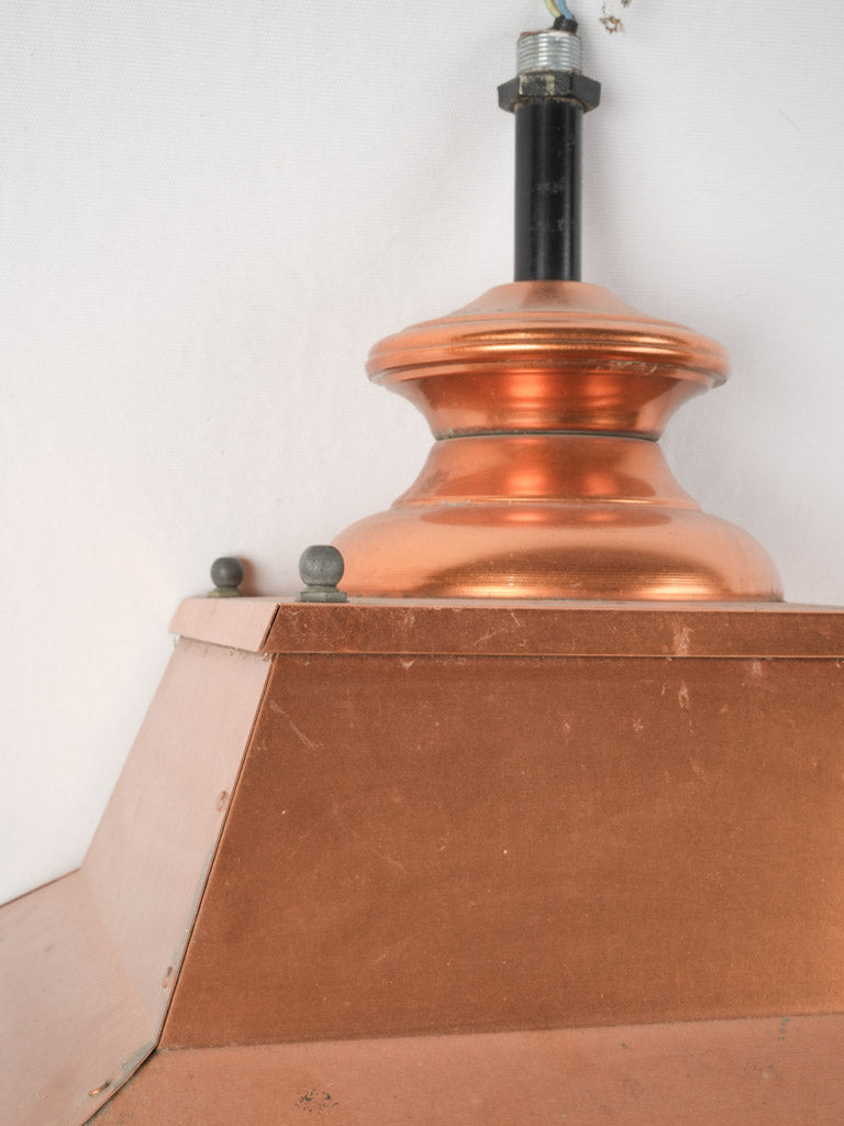 Classic, aged copper village street lantern