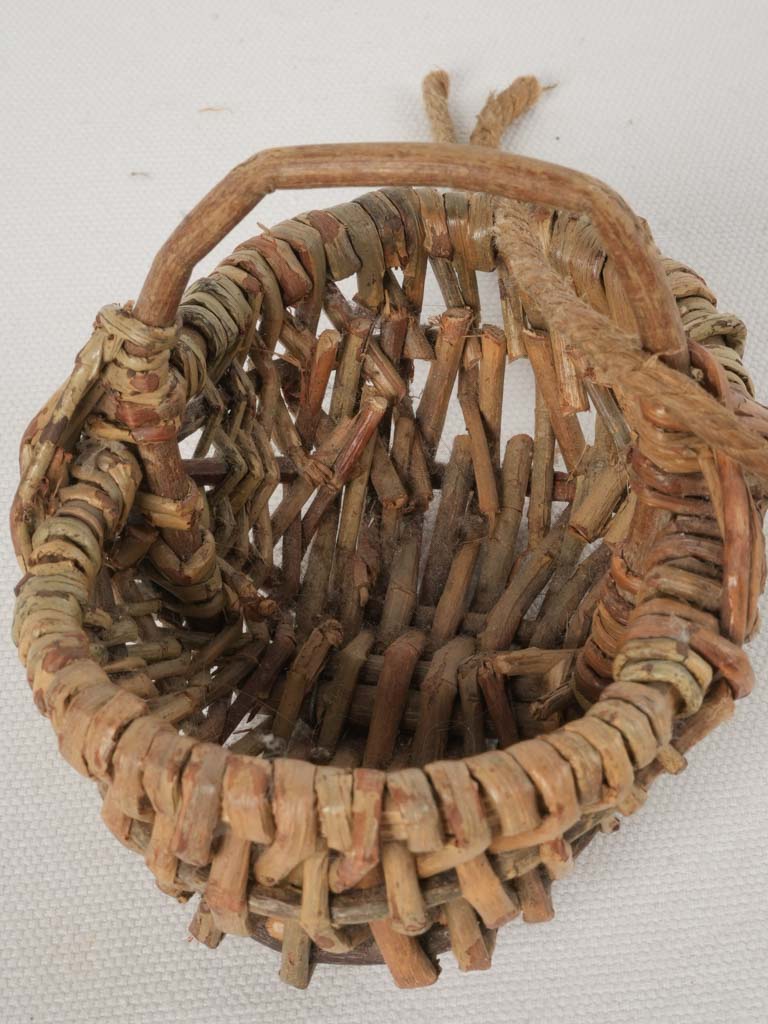 Early 20th-Century French Wicker Mini Doll’s Basket