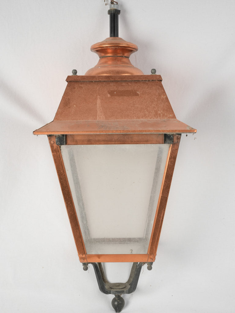 Elegant, vintage French copper hanging lantern