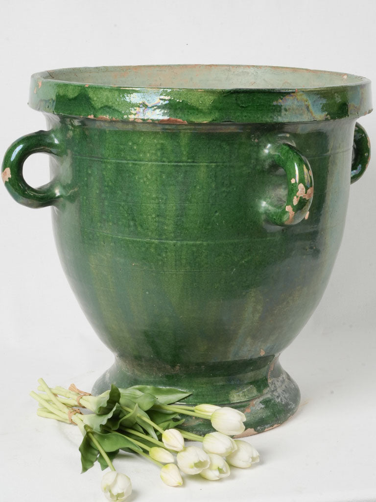 Classic French Emerald Pottery Urn