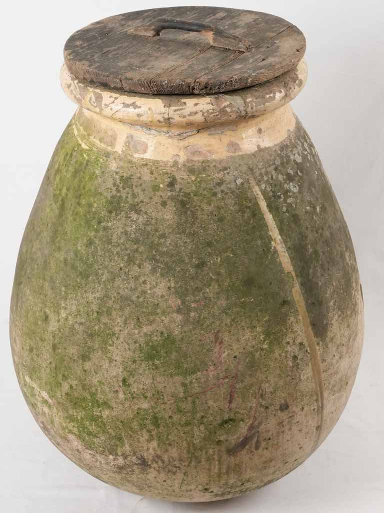 Large Olive Jar with Lid