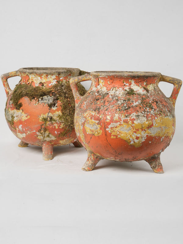 A Pair of Willy Guhl 'Marmite' Model Planters, Switzerland, c.1960 w/ red patina 18½"