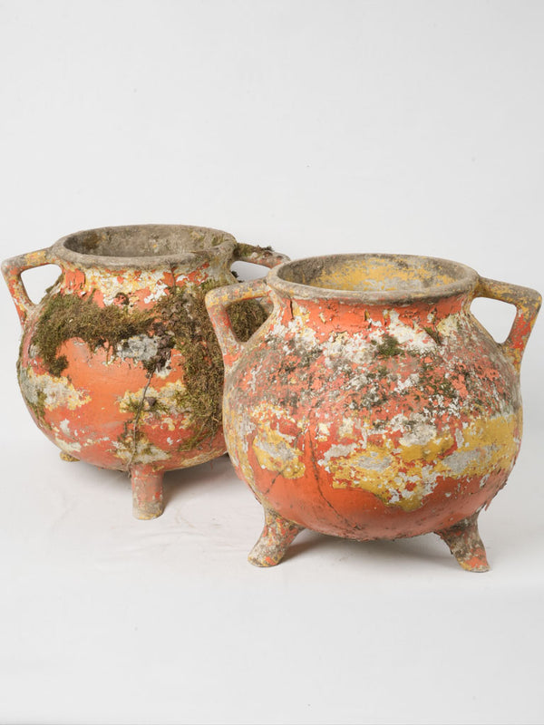 A Pair of Willy Guhl 'Marmite' Model Planters, Switzerland, c.1960 w/ red patina 18½"