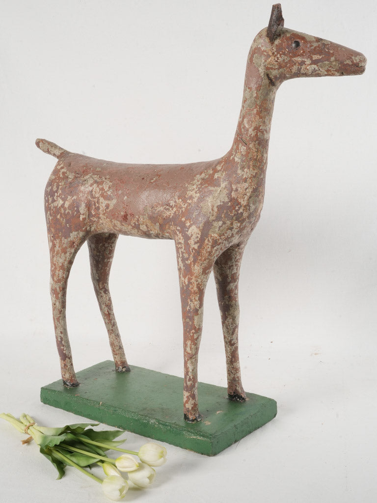 Antique French Garden Deer Sculpture 28¾"