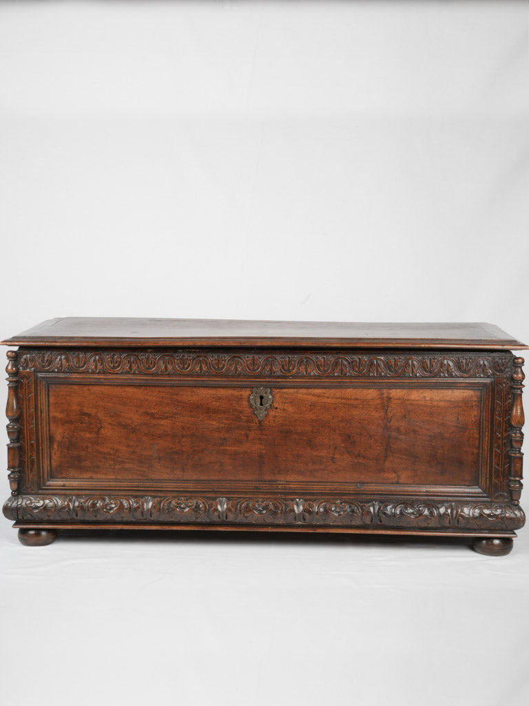 Vintage walnut Italian trunk