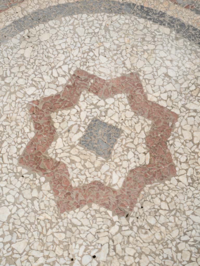 Art Deco "Granito" Mosaic Bistro Table with Sky Blue Enamel Base