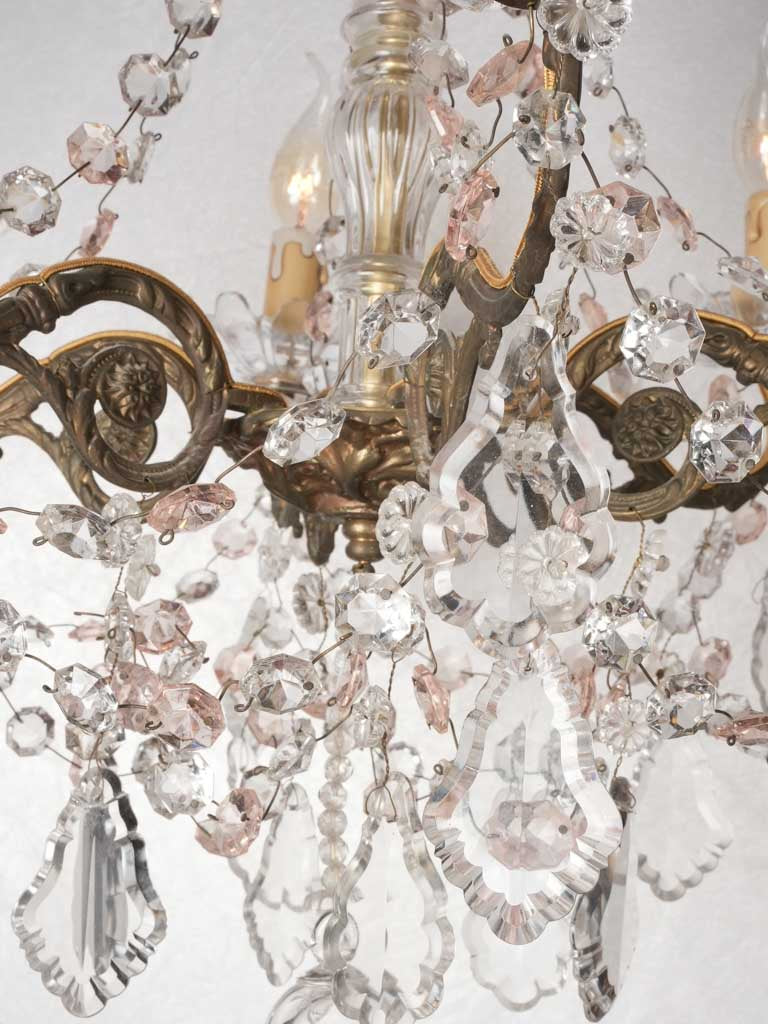 Elegant crystal-draped vintage chandelier